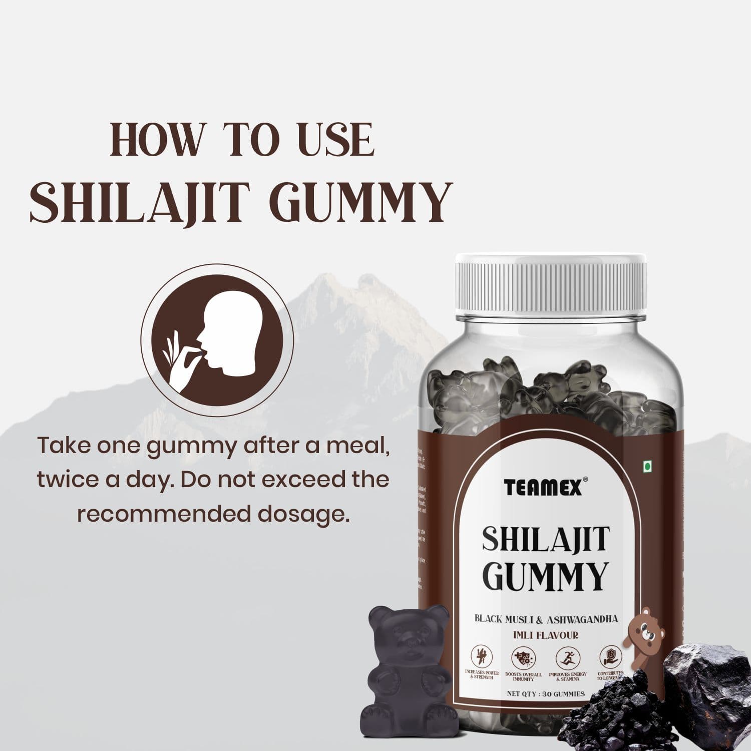 Himalayan Pure Shilajit Stamina & Energy Gummies 5
